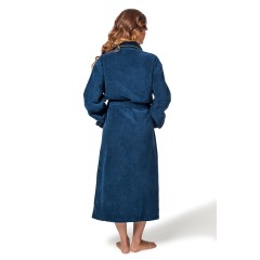 DOLCE BAGNO Халат банный, 100% хлопок, цвет: синий, размер: 50-52