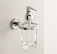ONE Дозатор для мыла, настенный, цвет держателя хром, дозатор экстра прозрачное стекло и хром