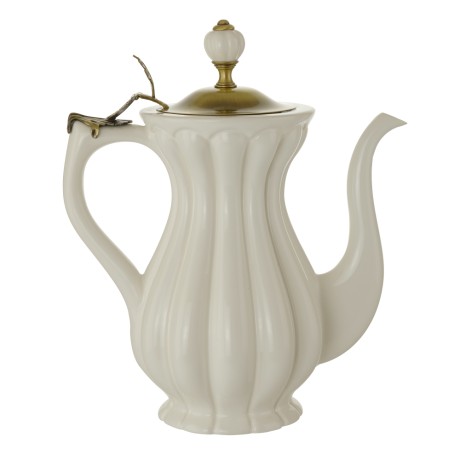 OLIVIA Кувшин керамика, бел/крышка бронза