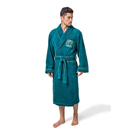 DOLCE BAGNO Халат банный, 100% хлопок, цвет: зеленый, размер: 46-48
