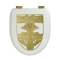 Крышка-сиденье Migliore Milady 24334 белая с декором, с микролифтом, петли золото