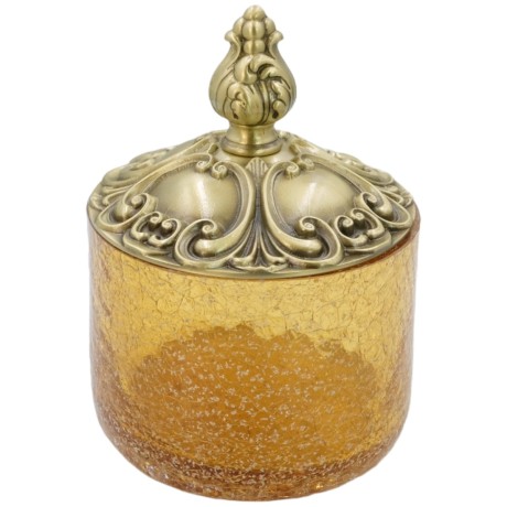 ELISABETTA Баночка высокая, H17 см. с крышкой, стекло/бронза