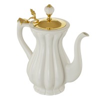 OLIVIA Кувшин керамика, бел/крышка золото