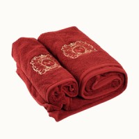 DOLCE BAGNO Набор из 2-х полотенец: 100х150, 50х90 см, 100% хлопок, цвет: бордо