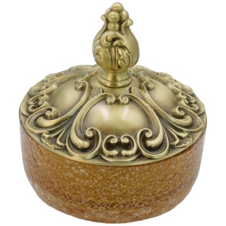 ELISABETTA Баночка низкая, H13 см. с крышкой, стекло/бронза