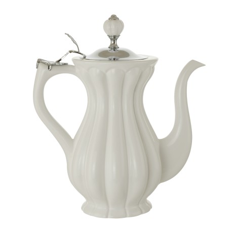 OLIVIA Кувшин керамика, бел/крышка хром