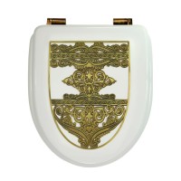 Крышка-сиденье Migliore Milady 24336 белая с декором, с микролифтом, петли бронза