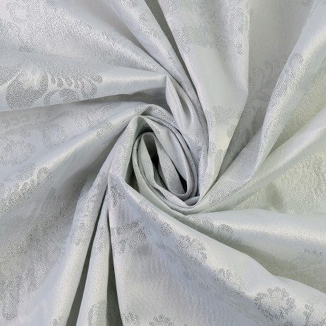 MIGLIORE Шторка L180xH200 см. для душа/ванны, текстиль, узор БАРОККО СИЛЬВЕР, цвет серебро