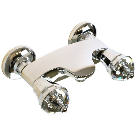 KORONA См-ль д/душа внешний, выход М1/2", ручки SWAROVSKI, хром (NEW)