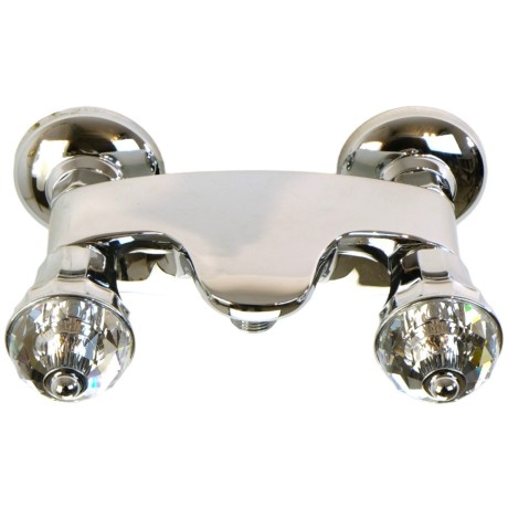 KORONA См-ль д/душа внешний, выход М1/2", ручки SWAROVSKI, хром (NEW)