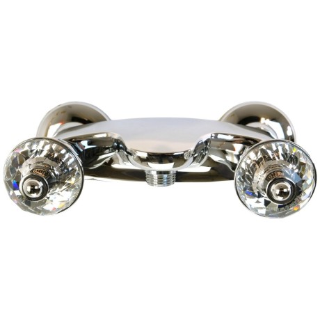 KORONA См-ль д/душа внешний, выход М1/2", ручки SWAROVSKI, хром (NEW)
