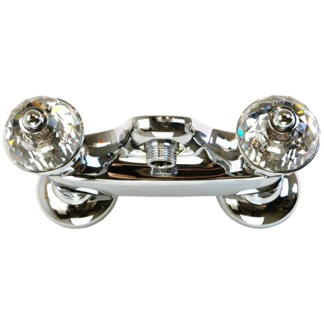 KORONA См-ль д/душа внешний, выход М1/2", ручки SWAROVSKI, хром (NEW)