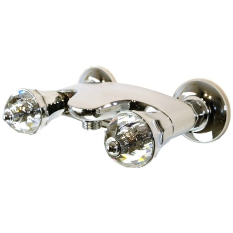 KORONA См-ль д/душа внешний, выход М1/2", ручки SWAROVSKI, хром (NEW)