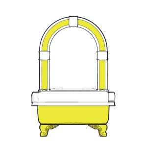 OLIVIA ZAMPA Раковина напольная золото с пристенной панелью золото 840x555хH1205 мм.2 отв. под см-ль