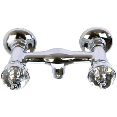 KORONA См-ль д/душа внешний, изогнутый, выход М1/2&quot;, ручки SWAROVSKI, хром (NEW)