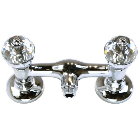 KORONA См-ль д/душа внешний, изогнутый, выход М1/2", ручки SWAROVSKI, хром (NEW)