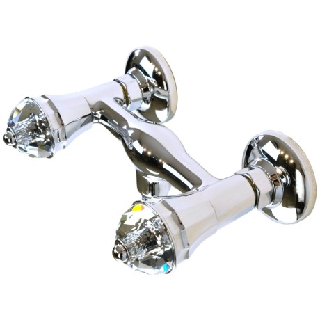 KORONA См-ль д/душа внешний, изогнутый, выход М1/2", ручки SWAROVSKI, хром (NEW)