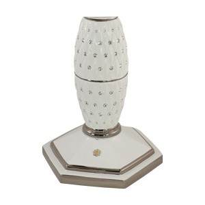 SIDNEY Колонна H84 см. д/столешницы круглой 27488, керамика, цвет белый, декор платина, swarovski