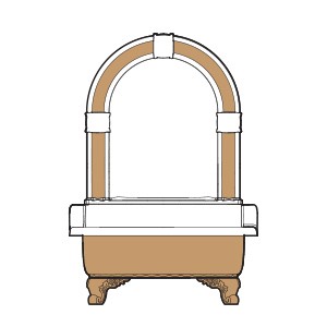 OLIVIA ZAMPA Раковина напольная бронза с пристенной панелью бронза 840x555хH1205 мм, 2 отв. под см-л