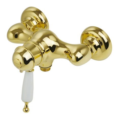 OXFORD См-ль д/душа моноком. внешний, термостат., выход М1/2", ручка белая, золото