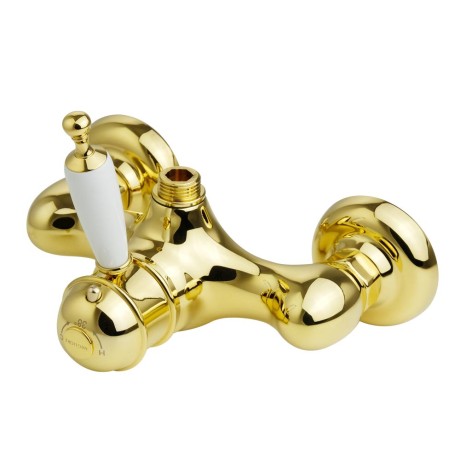 OXFORD См-ль д/душа моноком. внешний, термостат., выход М1/2", ручка белая, золото